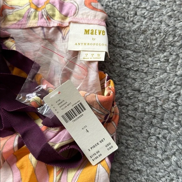 Floral Print Women's Set in Orange and Purple - Picture 3 of 6